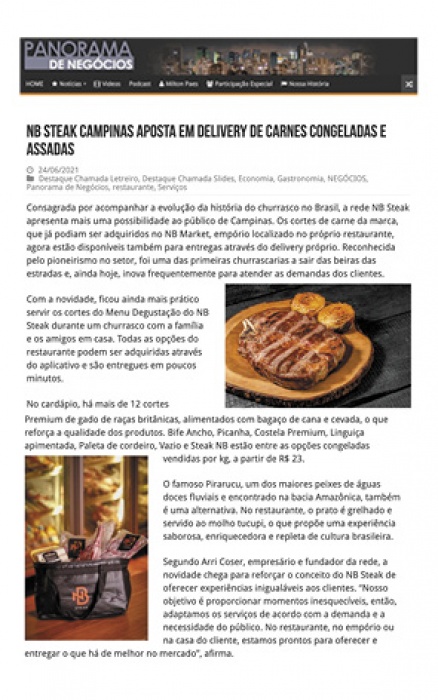 NB Campinas aposta em delivery de carnes congeladas