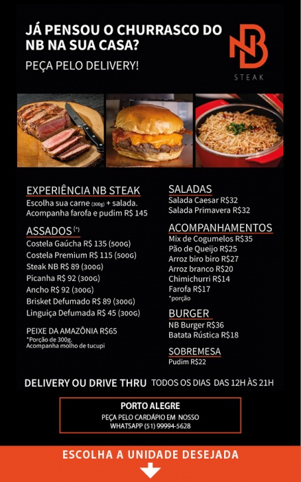 Peça pelo Delivery NB Steak