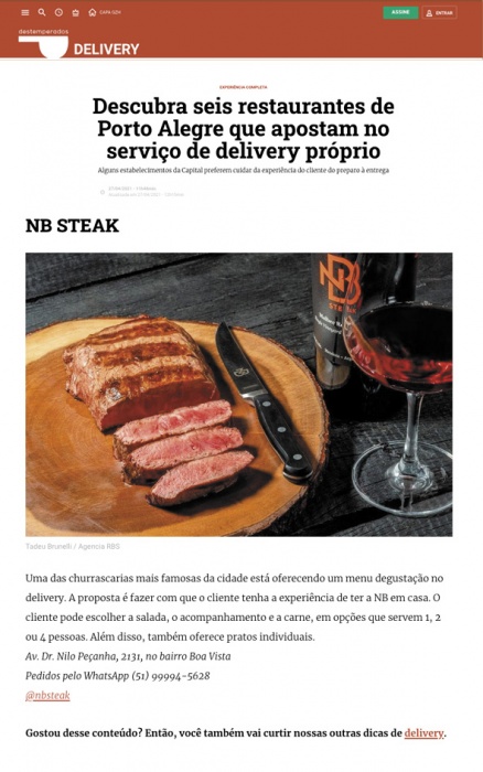 Nova Carta de Drinks NB Steak