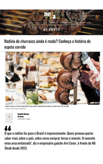 Entrevista de Arri Coser sobre rodízio de Churrasco